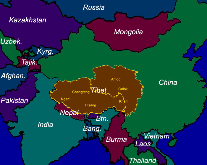 Tibet World Map